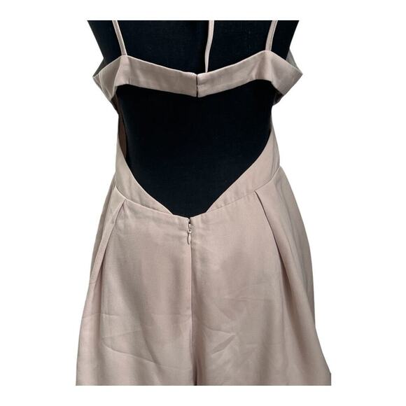 Tan Halter Neck Romper | Flowy Neutral Playsuit - Picture 11 of 11